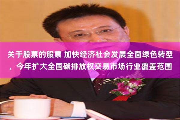 关于股票的股票 加快经济社会发展全面绿色转型，今年扩大全国碳排放权交易市场行业覆盖范围