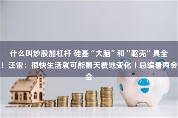 什么叫炒股加杠杆 硅基“大脑”和“躯壳”具全！汪雷：很快生活就可能翻天覆地变化丨总编看两会