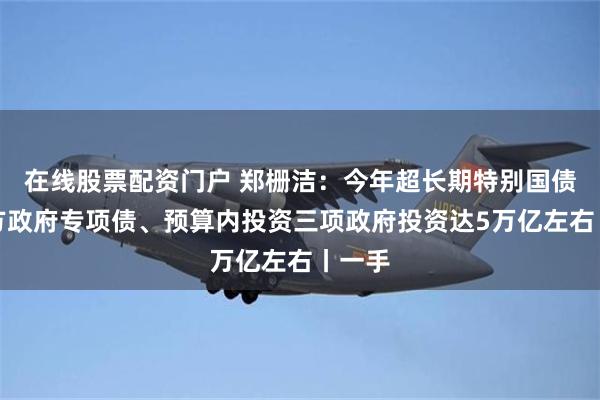在线股票配资门户 郑栅洁：今年超长期特别国债、地方政府专项债、预算内投资三项政府投资达5万亿左右丨一手
