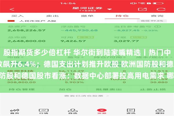 股指期货多少倍杠杆 华尔街到陆家嘴精选丨热门中概股普涨 中国金龙指数飙升6.4%；德国支出计划推升欧股 欧洲国防股和德国股市看涨；数据中心部署拉高用电需求 哪些公司将持续受益？