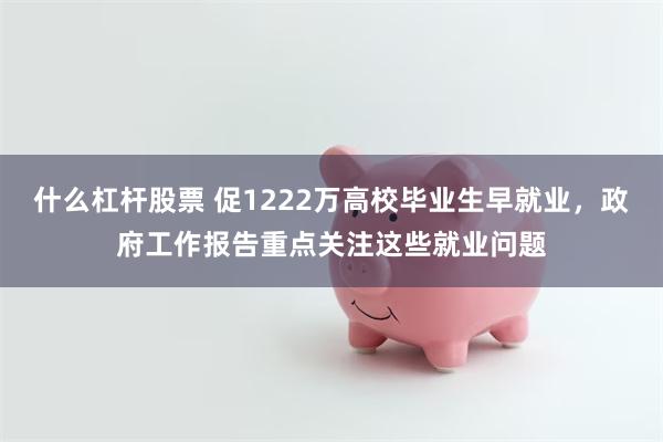 什么杠杆股票 促1222万高校毕业生早就业，政府工作报告重点关注这些就业问题
