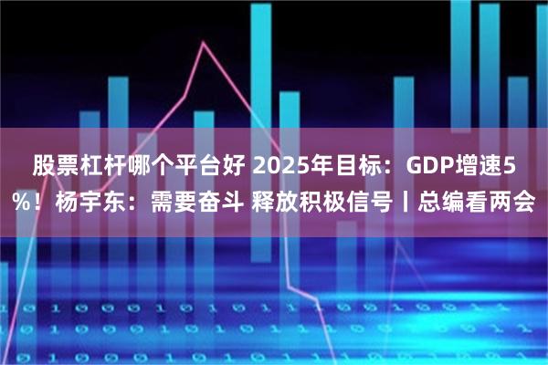 股票杠杆哪个平台好 2025年目标：GDP增速5%！杨宇东：需要奋斗 释放积极信号丨总编看两会