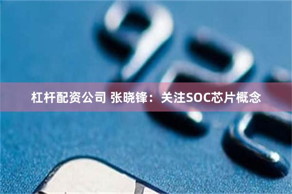 杠杆配资公司 张晓锋：关注SOC芯片概念