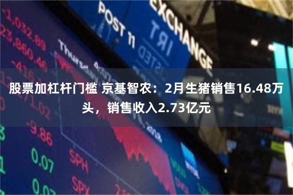 股票加杠杆门槛 京基智农：2月生猪销售16.48万头，销售收入2.73亿元