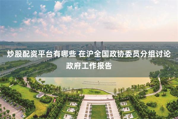炒股配资平台有哪些 在沪全国政协委员分组讨论政府工作报告