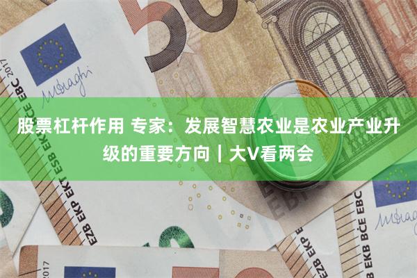 股票杠杆作用 专家:发展智慧农业是农业产业升级的重要方向|大V看两会