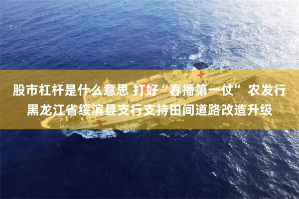 股市杠杆是什么意思 打好“春播第一仗” 农发行黑龙江省绥滨县支行支持田间道路改造升级