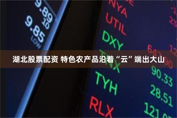 湖北股票配资 特色农产品沿着“云”端出大山