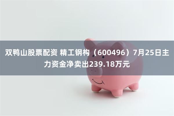 双鸭山股票配资 精工钢构（600496）7月25日主力资金净卖出239.18万元