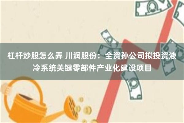 杠杆炒股怎么弄 川润股份：全资孙公司拟投资液冷系统关键零部件产业化建设项目