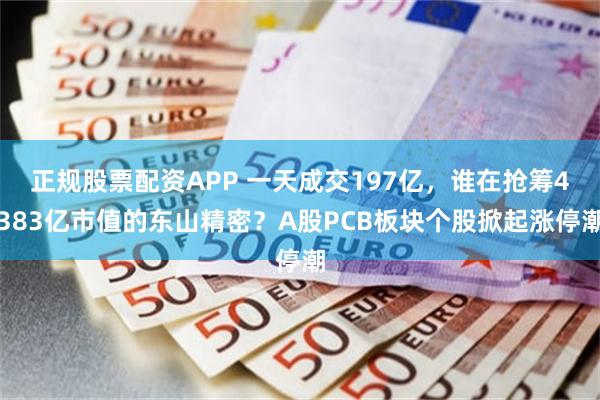 正规股票配资APP 一天成交197亿,谁在抢筹4383亿市值的东山精密?A股PCB板块个股掀起涨停潮