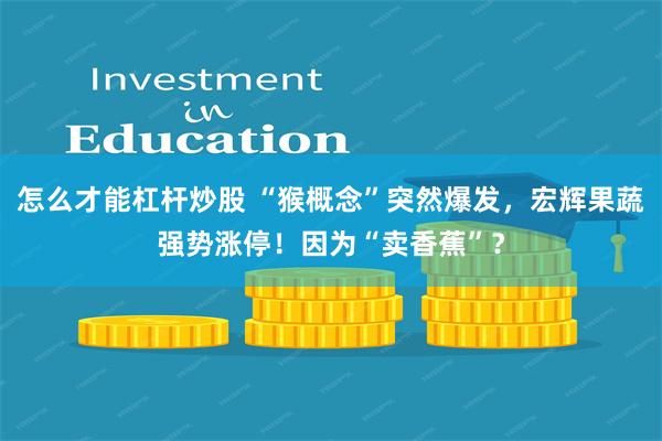 怎么才能杠杆炒股 “猴概念”突然爆发,宏辉果蔬强势涨停!因为“卖香蕉”?