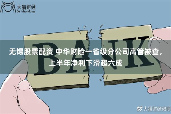 无锡股票配资 中华财险一省级分公司高管被查，上半年净利下滑超六成