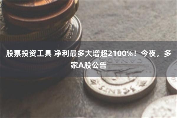股票投资工具 净利最多大增超2100%！今夜，多家A股公告