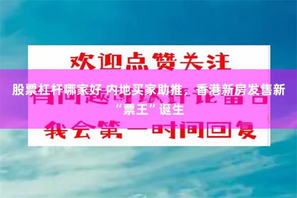 股票杠杆哪家好 内地买家助推，香港新房发售新“票王”诞生