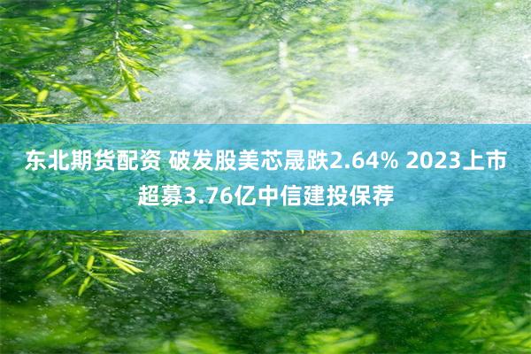 东北期货配资 破发股美芯晟跌2.64% 2023上市超募3.76亿中信建投保荐