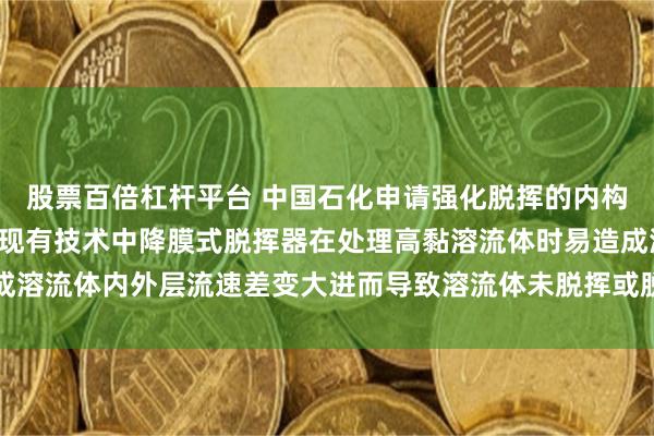 股票百倍杠杆平台 中国石化申请强化脱挥的内构件及装置专利, 以解决现有技术中降膜式脱挥器在处理高黏溶流体时易造成溶流体内外层流速差变大进而导致溶流体未脱挥或脱挥效果差情况出现的问题